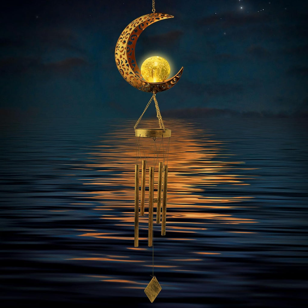 Moon Solar Lights Wind Chime