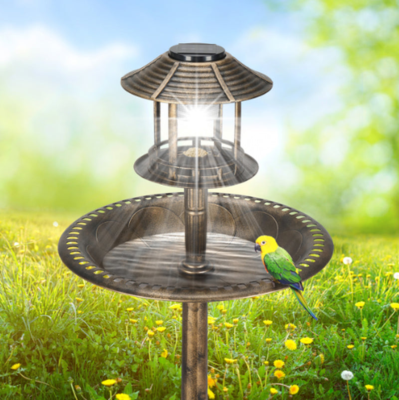 Solar Light Bird Bath 51X51X106 CM