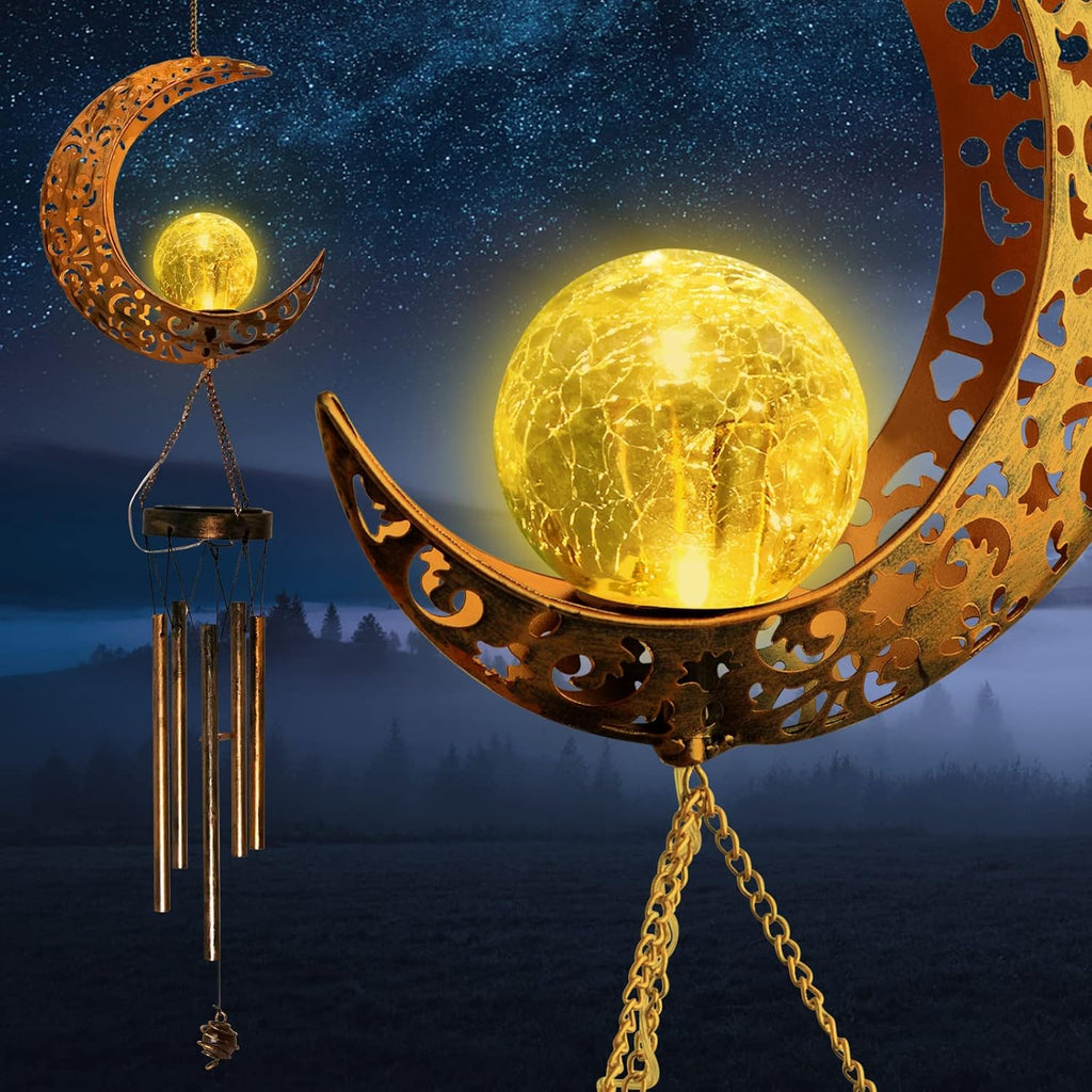 Moon Solar Lights Wind Chime