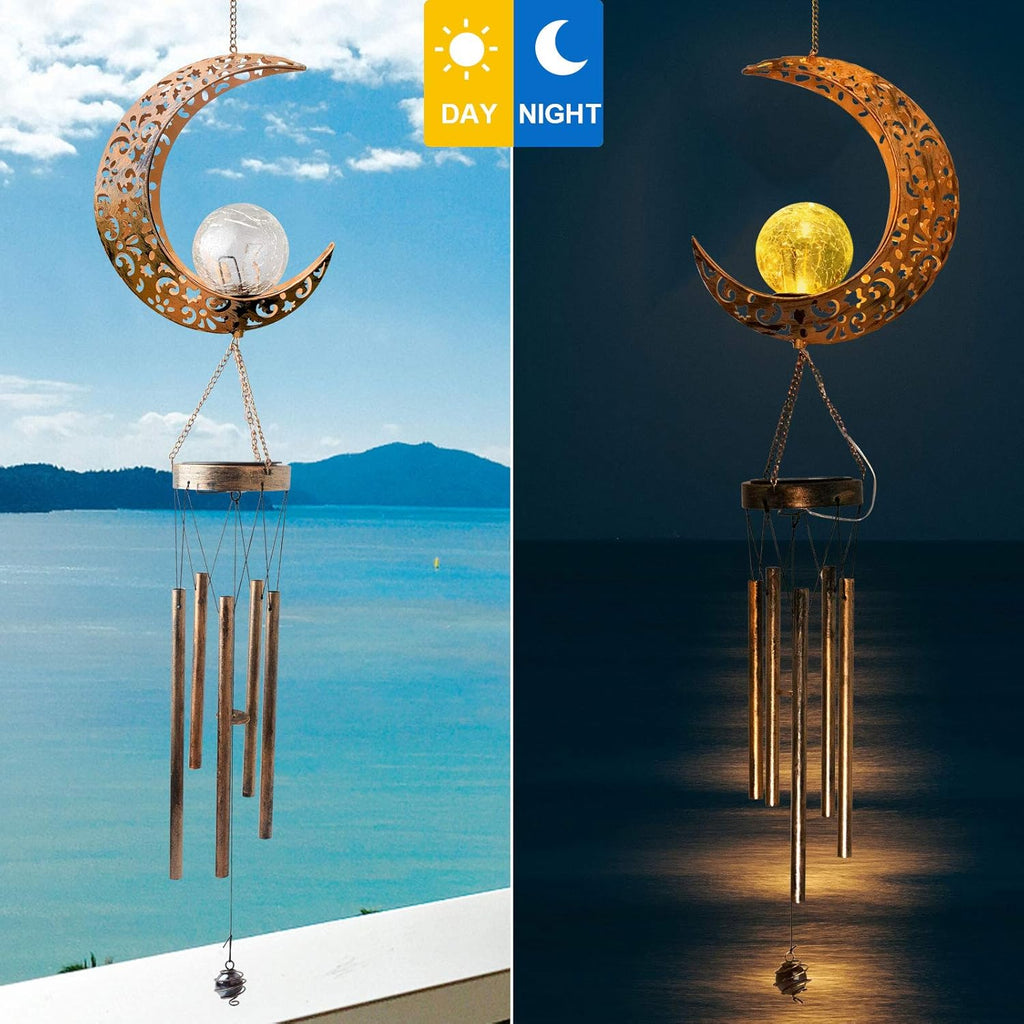 Moon Solar Lights Wind Chime