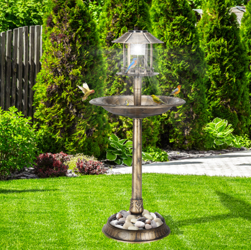 Solar Light Bird Bath 51X51X106 CM