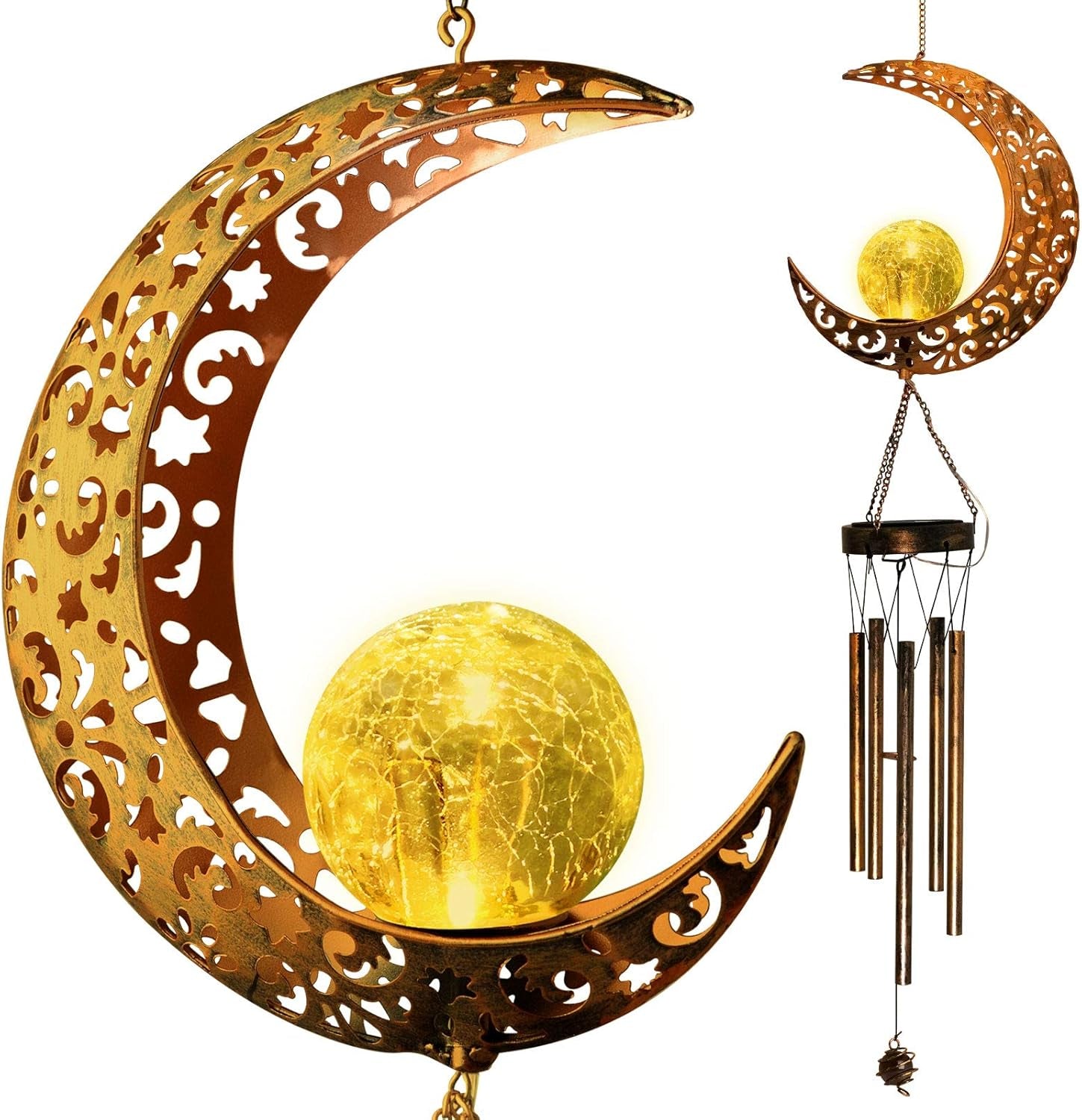 Moon Solar Lights Wind Chime