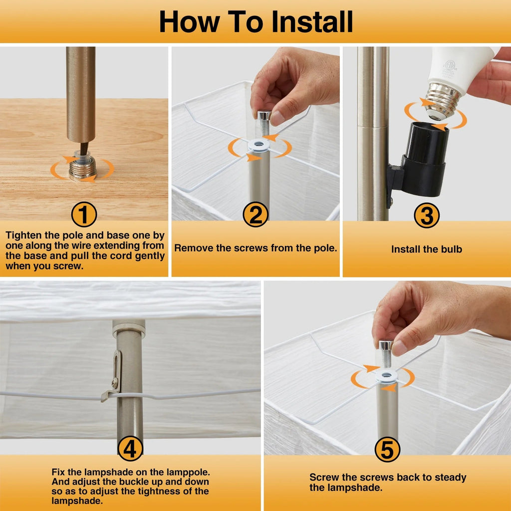 65 In. 3 Way Dimmable Standing Floor Lamp (Bulbs Included) - Flexx Decor