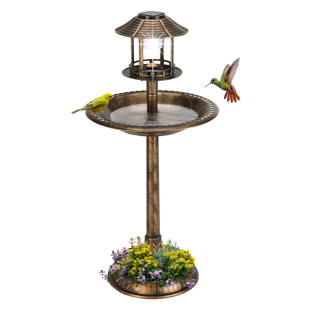Solar Light Bird Bath 51X51X106 CM