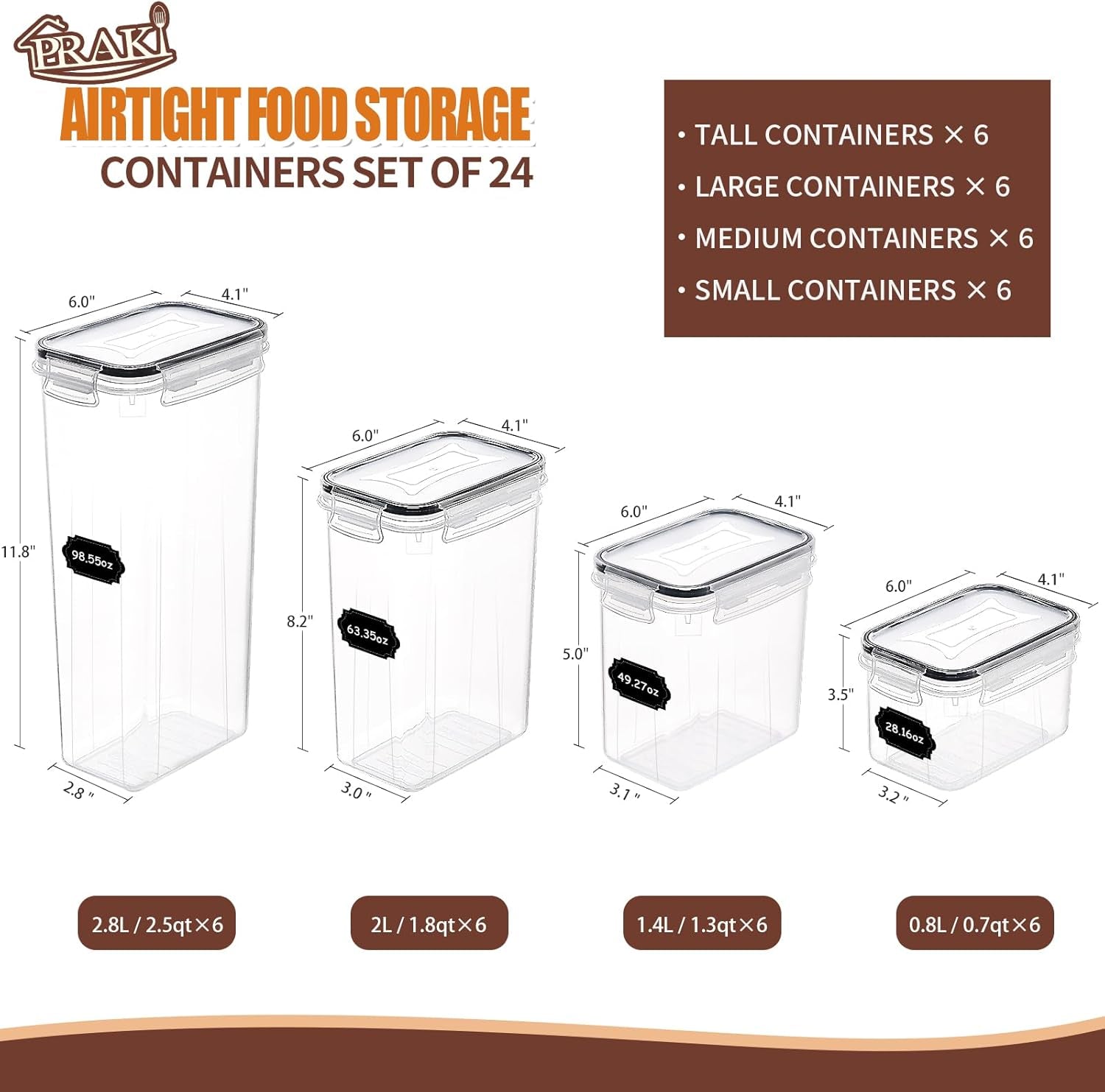 Airtight Food Storage Containers Set with Lids - 24 PCS, BPA Free! - Flexx Decor