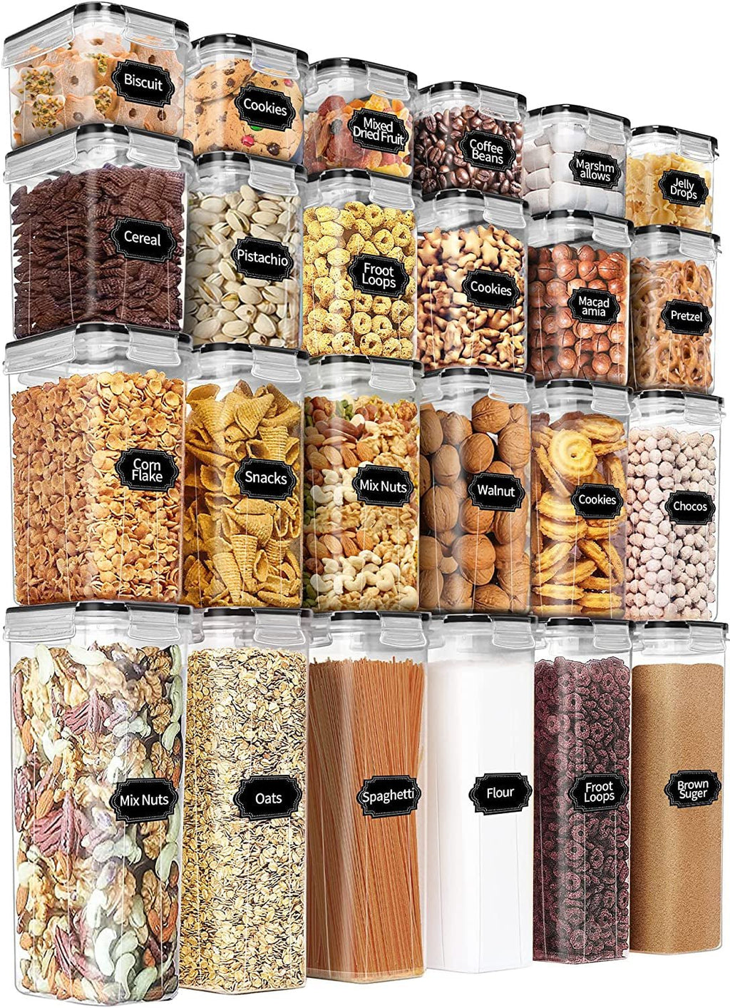 Airtight Food Storage Containers Set with Lids - 24 PCS, BPA Free! - Flexx Decor
