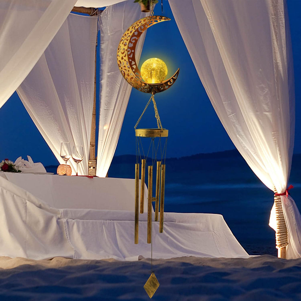 Moon Solar Lights Wind Chime