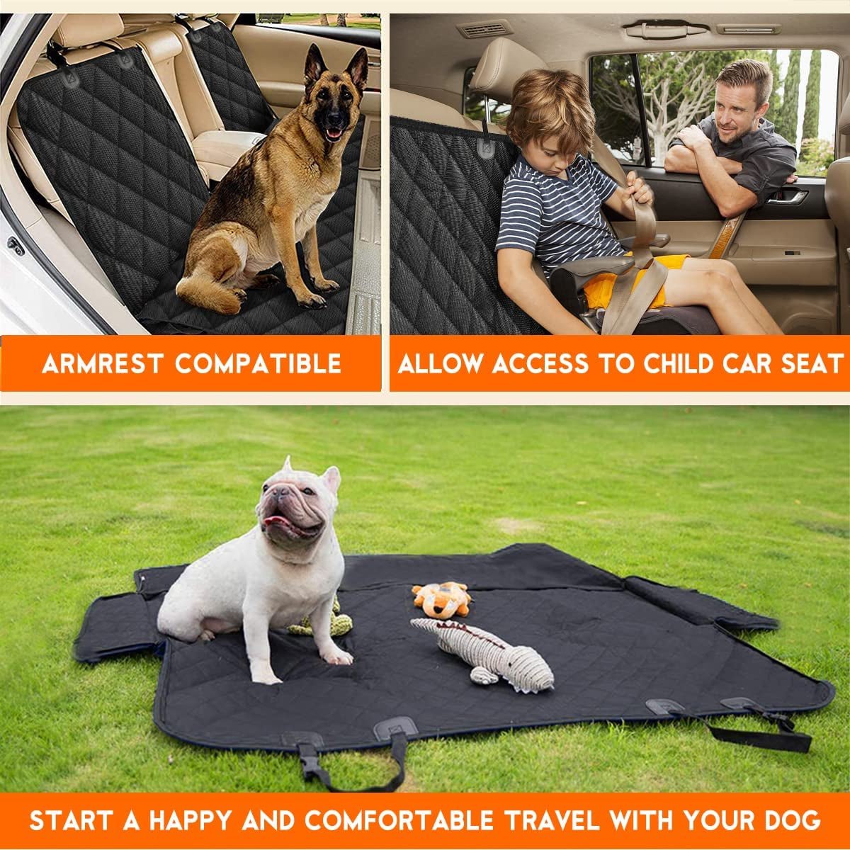 Waterproof Dog Car Seat Cover- Black - Flexx Decor